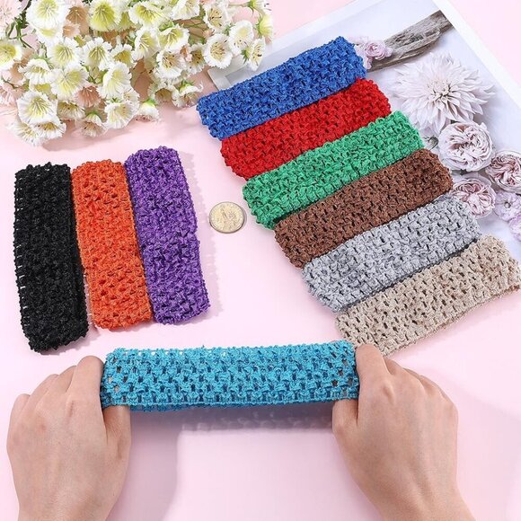 30Pcs Colorful Elastic Crochet Headbands DIY Accessories for Women & Adults main image 7